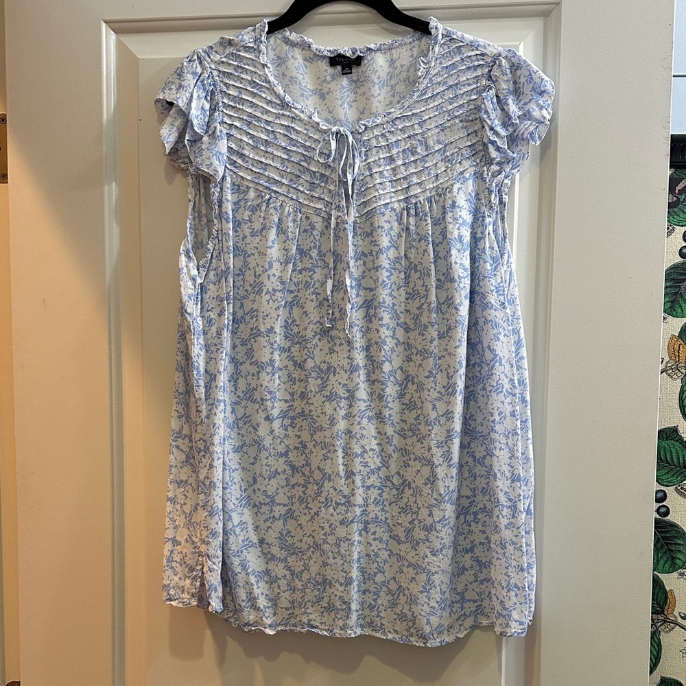 Talbots Light Blue Floral Blouse
